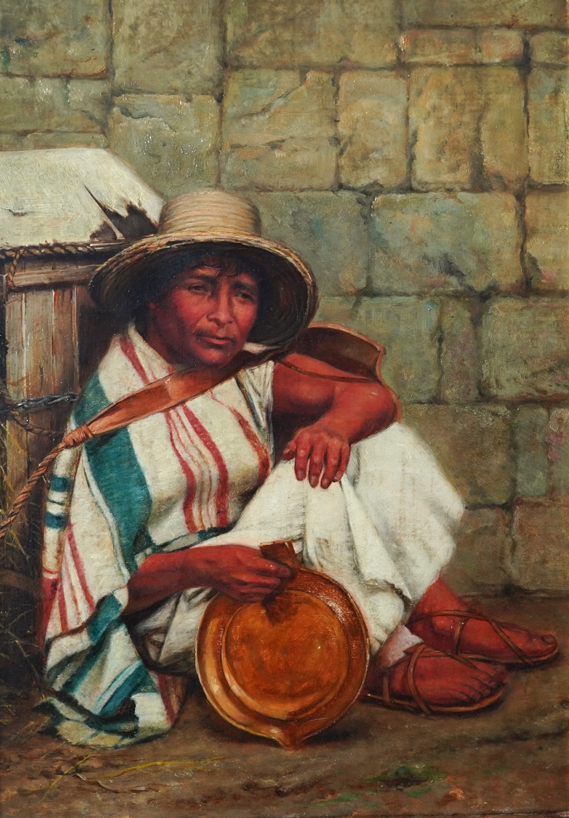 English School, 19th/20th century, A study of a seated South American gentleman